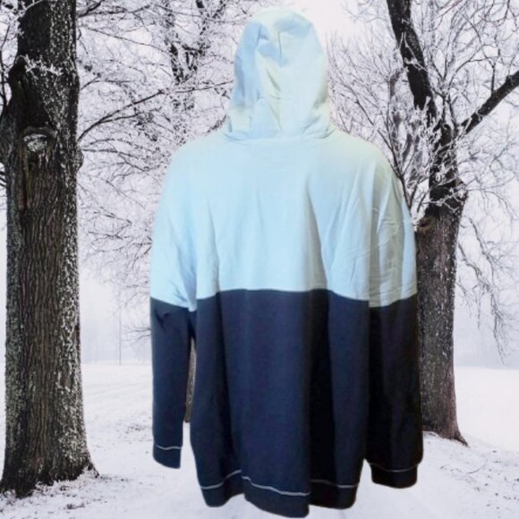 NWT Adult Colorblock Regular Fit Hooded Sweatshirt - Soft Sky [120/126/150] - Picture 3 of 7